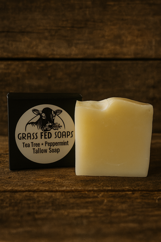 Grass Fed Tallow Soap Bar Tea Tree & Peppermint