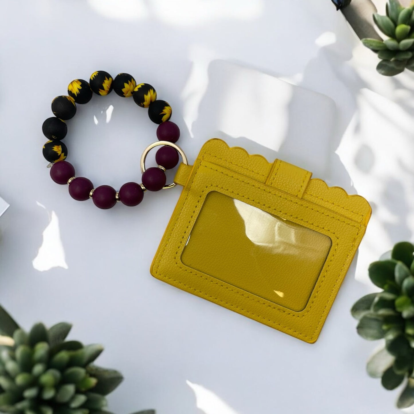 Sunflower Beaded Wristband