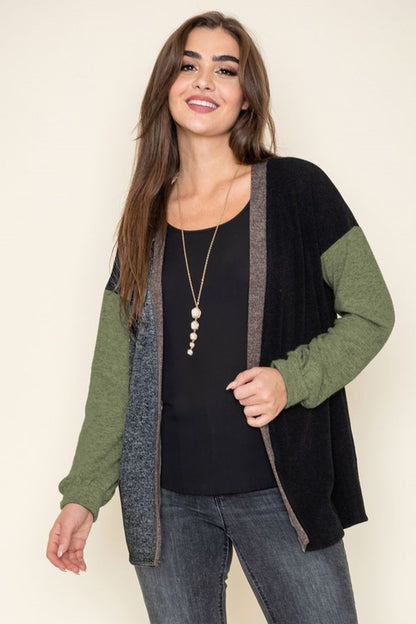 Color Block Knit Cardigan