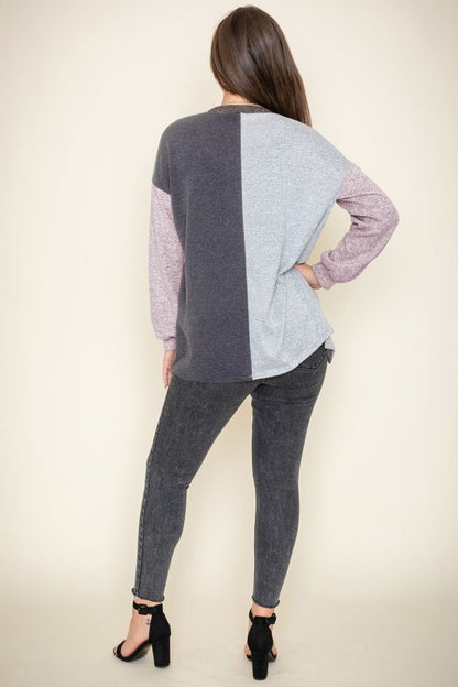 Color Block Knit Cardigan