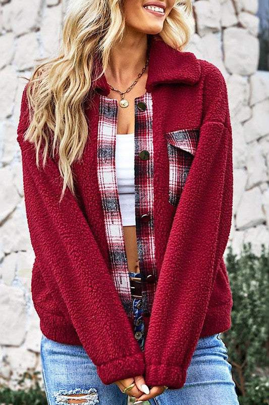 Jacket with Plaid Detail