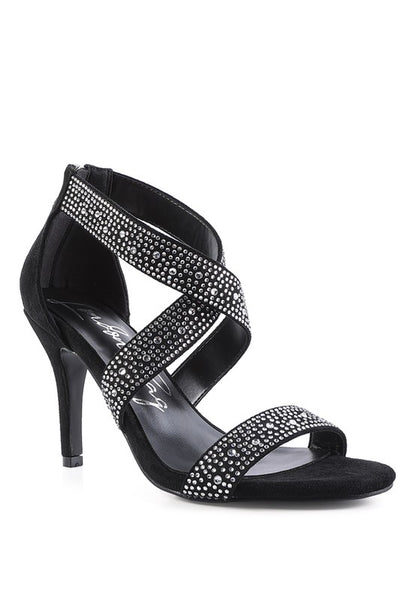 QUEEN BEE Rhinestone High Heeled Sandal