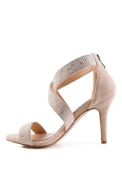 QUEEN BEE Rhinestone High Heeled Sandal