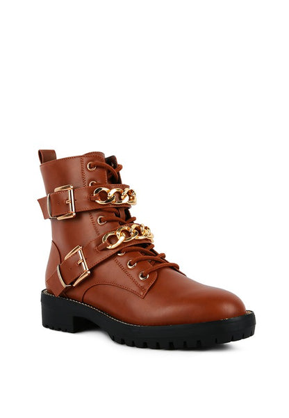 BILLY ATTA GIRL METAL CHAIN DETAIL BIKE BOOT