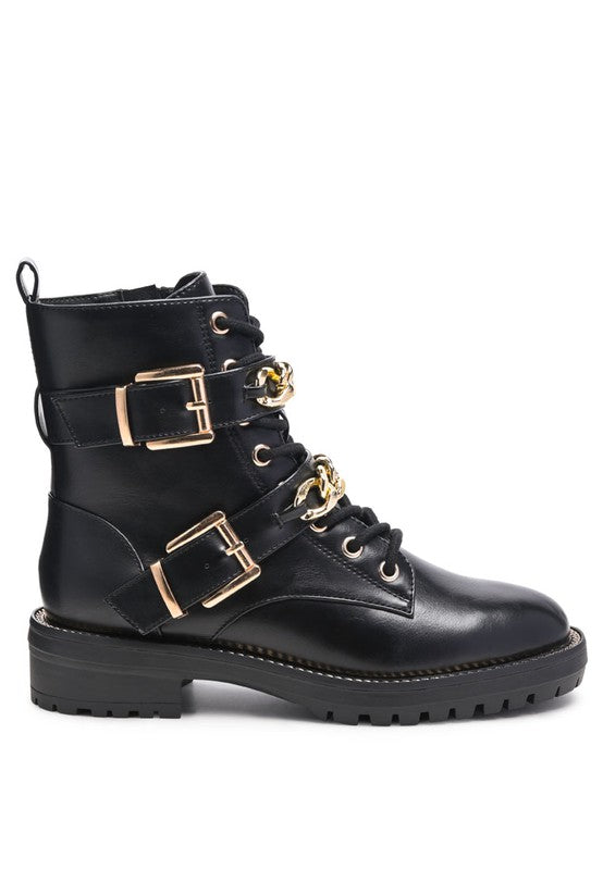 BILLY ATTA GIRL METAL CHAIN DETAIL BIKE BOOT