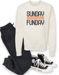 Black and Orange Sunday Funday Crewneck Sweatshirt