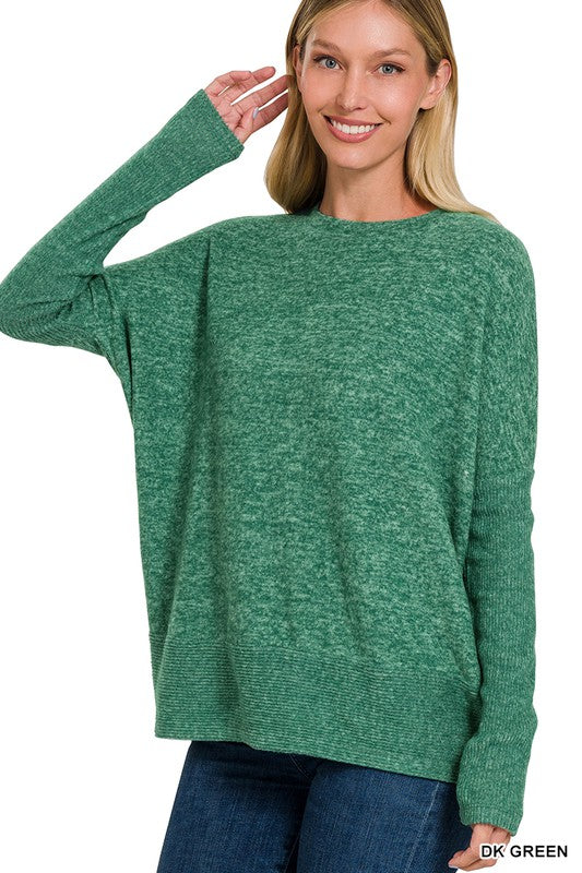 Brushed Melange acci Dolman Sleeve Sweater