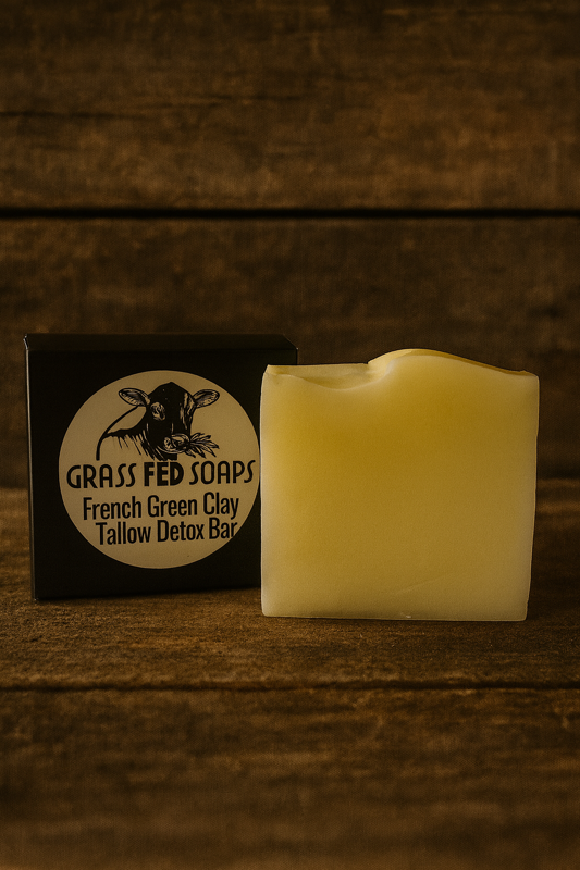 Grass Fed Tallow Soap Bar - French Green Clay Tallow Detox Bar