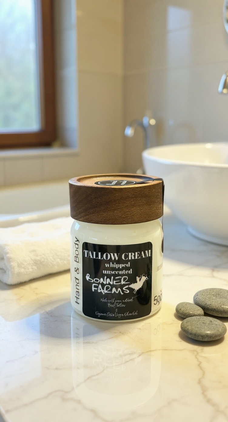 🌿 Unscented Grass-Fed Tallow for Hands & Body 5 oz.