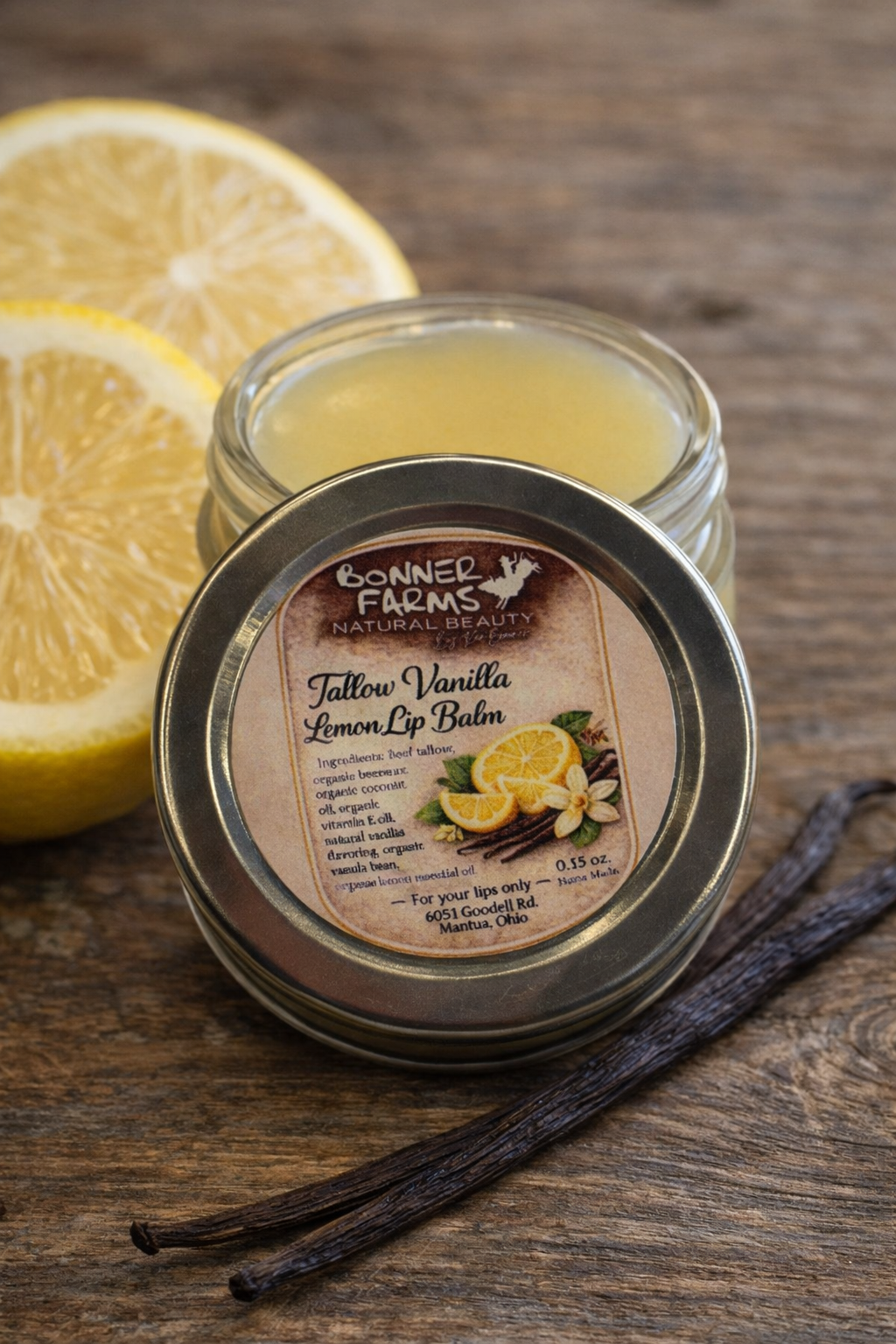 Tallow Vanilla Lemon Lip Balm