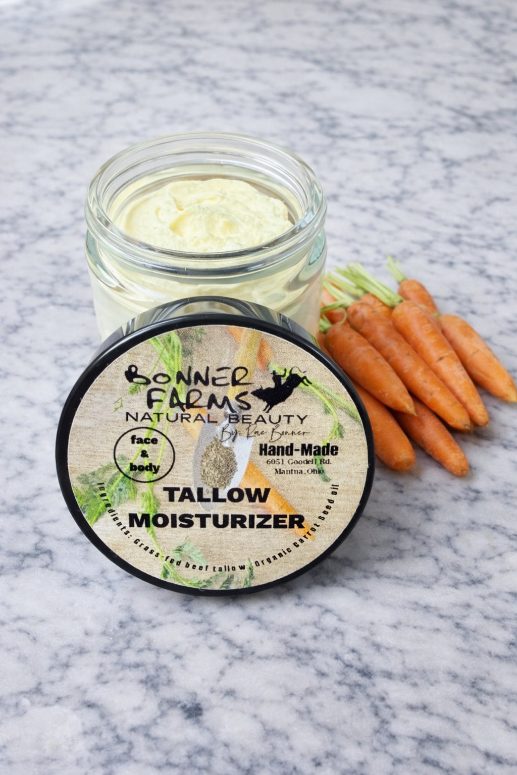 Grass-Fed Tallow Face Moisturizer with Carrot Seed Oil