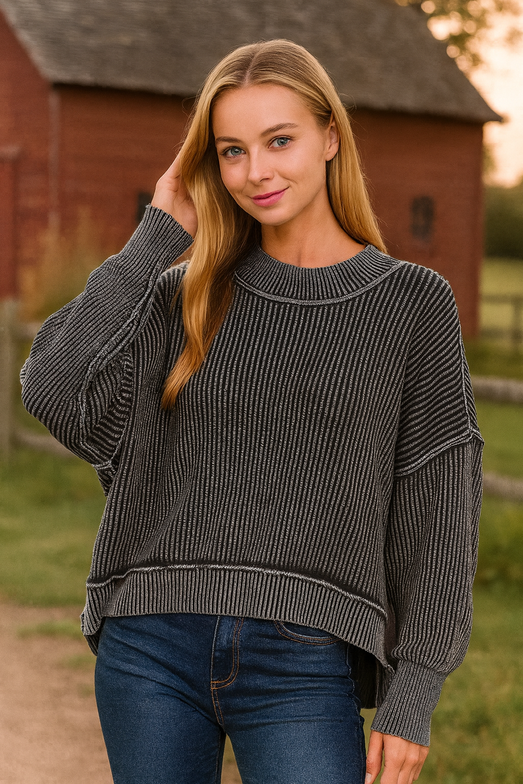 Cropped Oversized Sweater