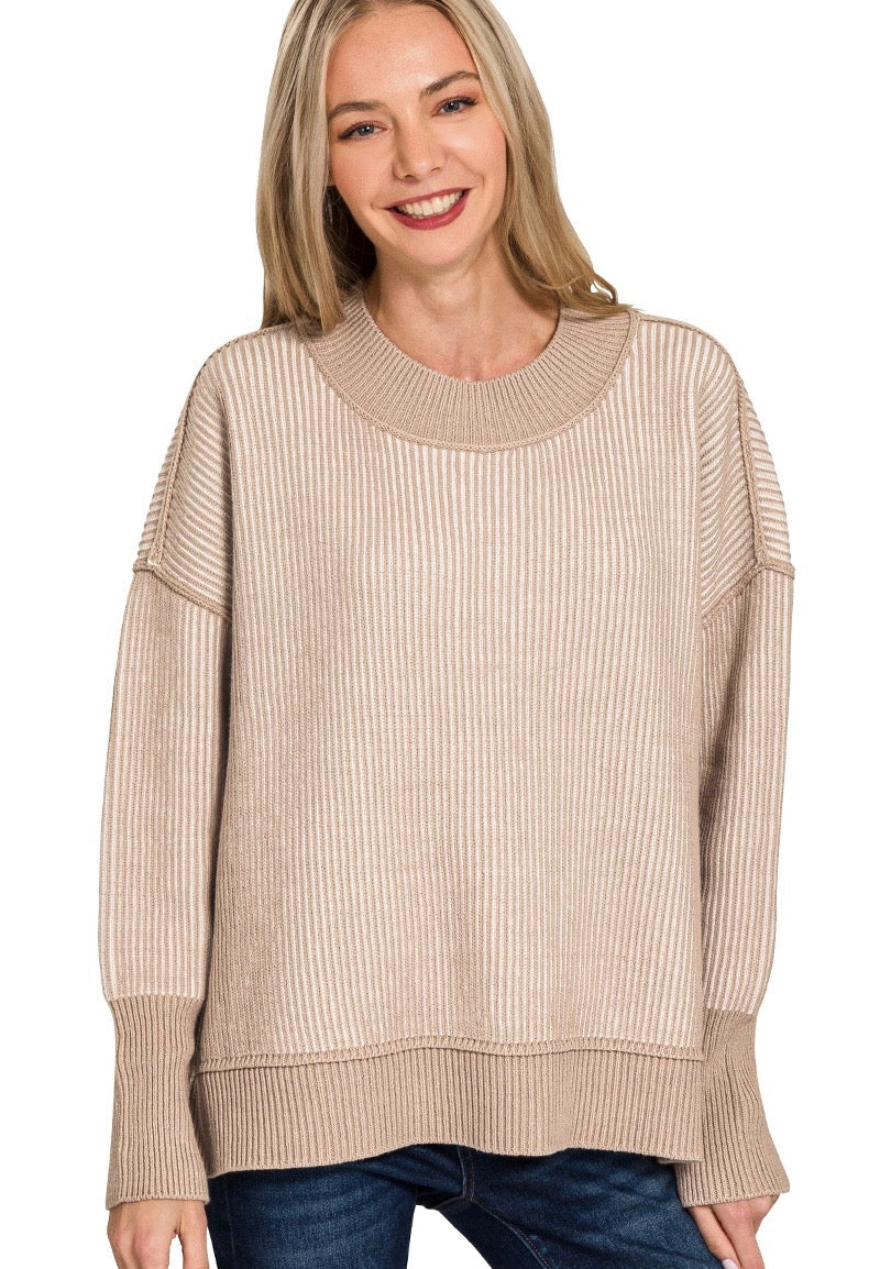 Two Tone Tan Soft Sweater