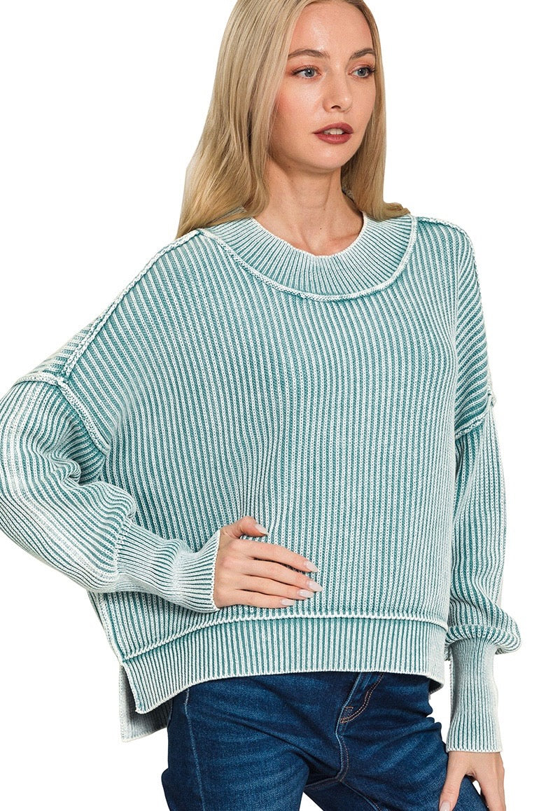 Dusty Teal Oversized Sweater