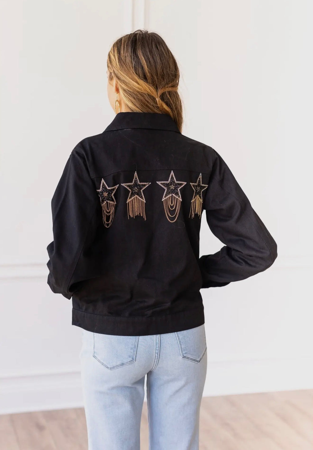 Cosmic Black & Gold Denim Jacket