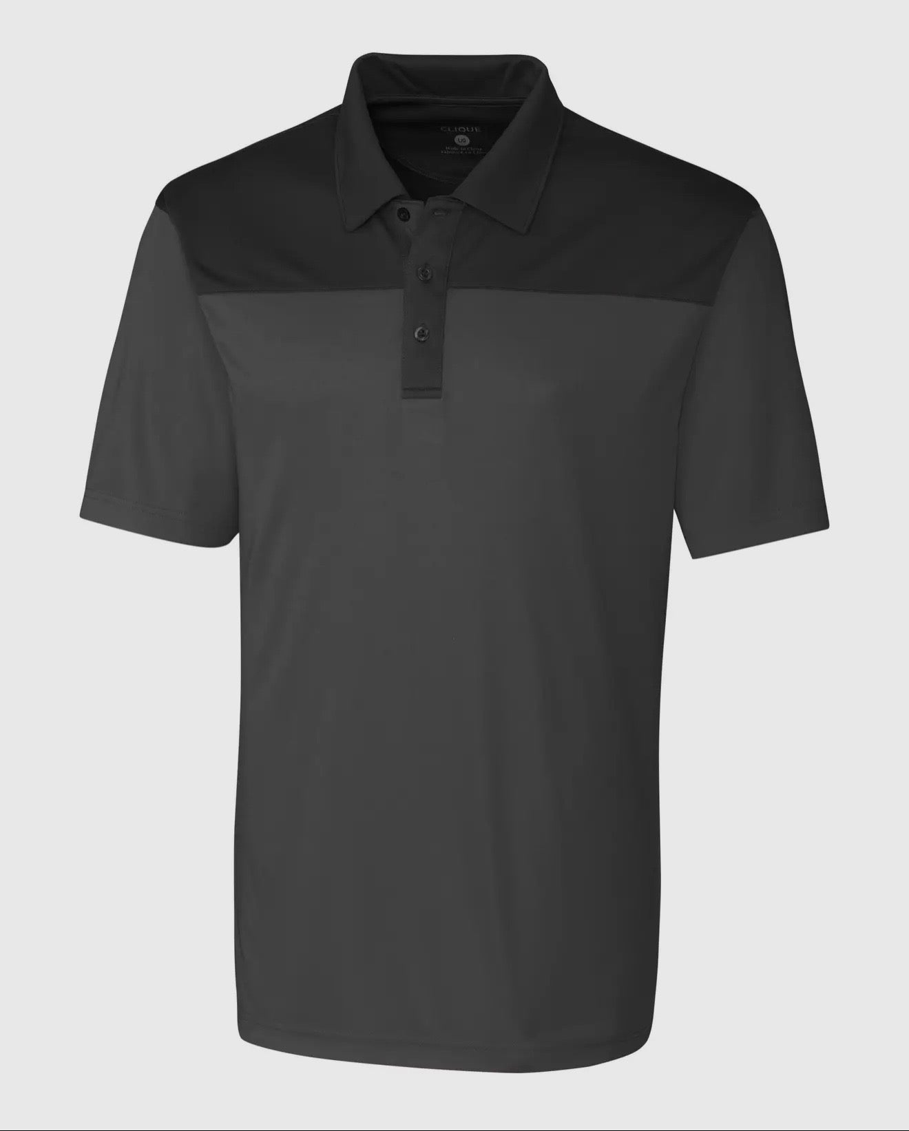 Clique Two Tone Grey And Black Polo