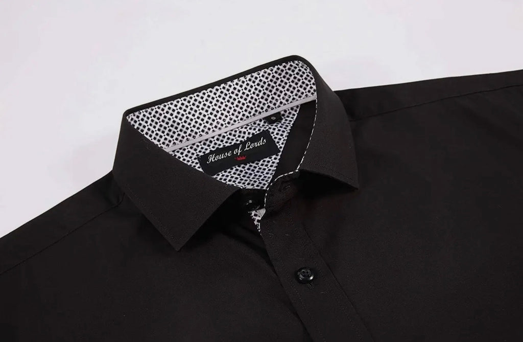 Calvetti Mens Black Button Dress Shirt