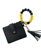 Black & Gold Beaded Wristlet
