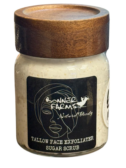Tallow Face Exfoliator Sugar Scrub 5 Oz. Organic Lemon
