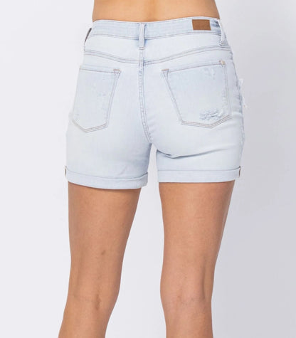 Judy Blue Aztec Patch Cuffed Shorts