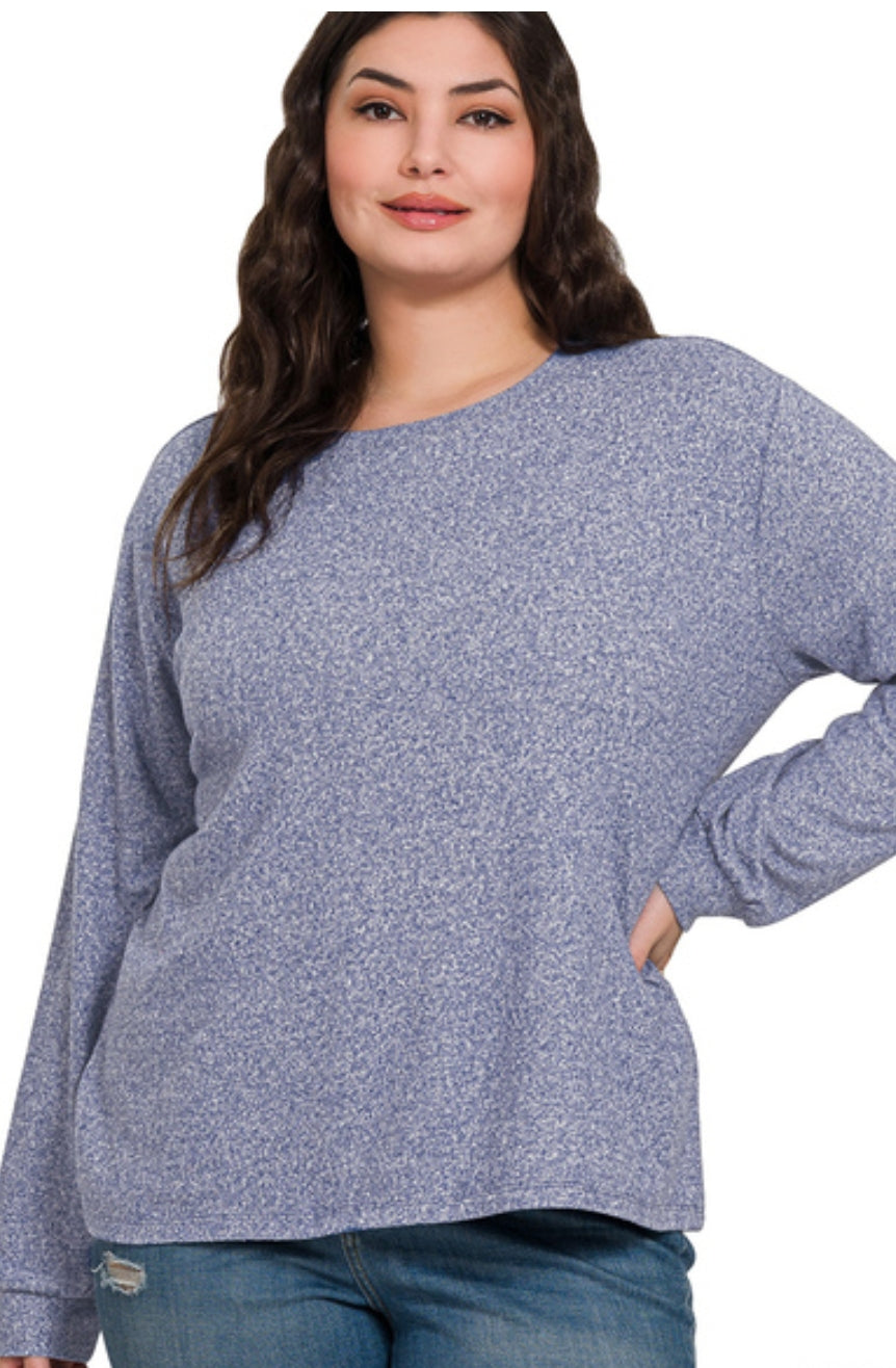 MELANGE HACCI ROUND NECK LONG SLEEVE