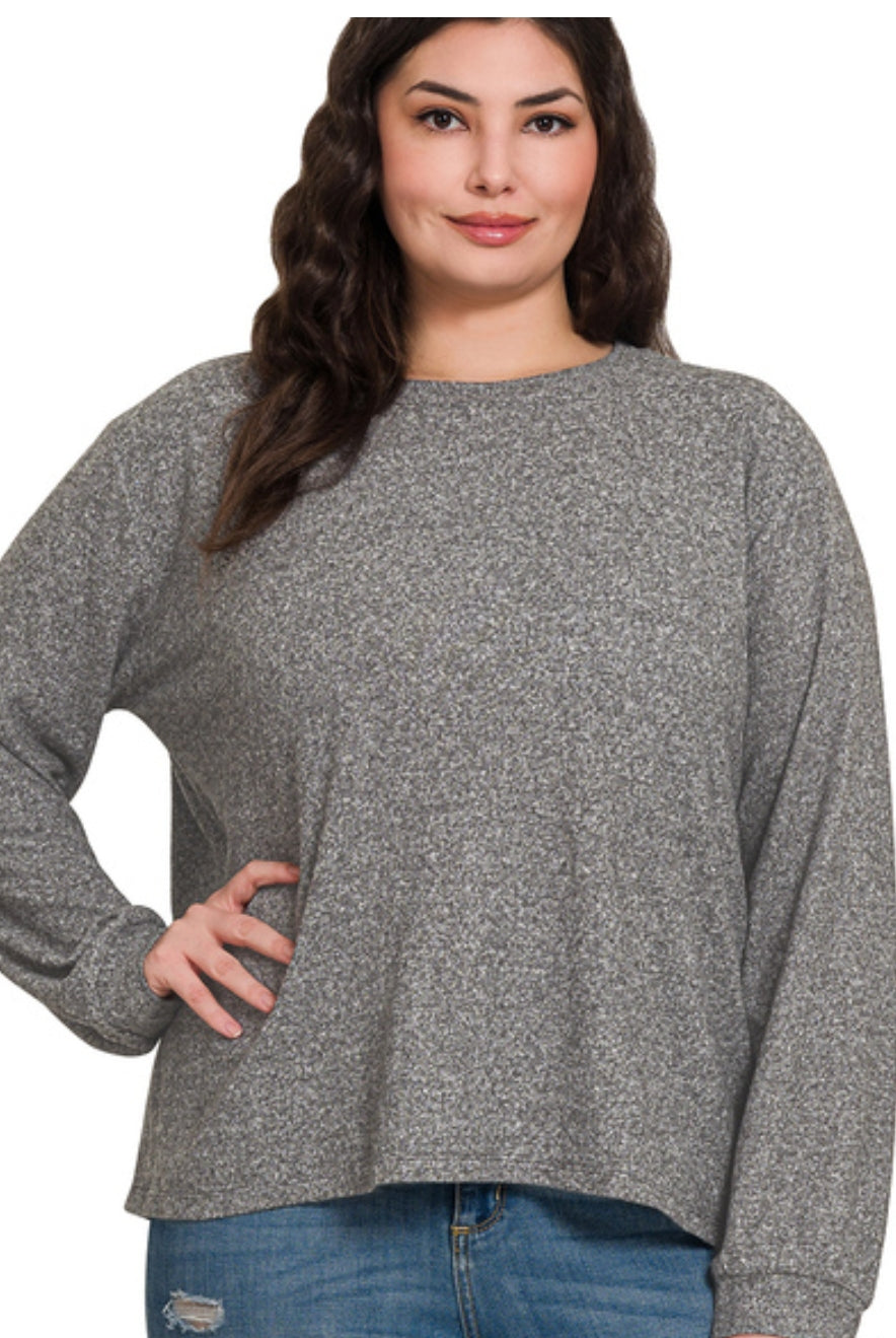 MELANGE HACCI ROUND NECK LONG SLEEVE