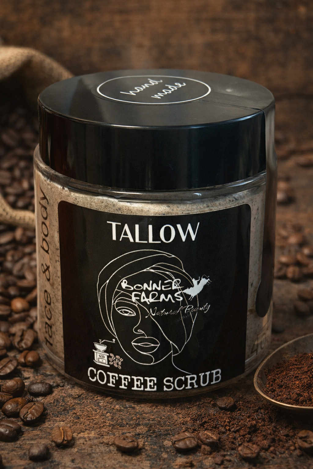 ☕ Tallow Coffee Scrub (Face + Body)