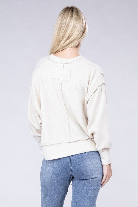 Brushed Melange Hacci Oversized Sweater