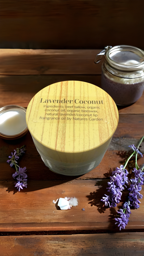 Grass-Fed Tallow Lip Balm Lavander Coconut